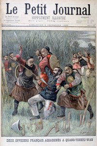To franske officerer myrdet af Quang-tcheou-wan, 1899 af Jose Belon