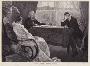 Tilbage fra Monte Carlo (litho) af Jose Garnelo y Alda