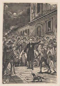 En gruppe bevæbnede mænd råber på uafhængighed af José Guadalupe Posada