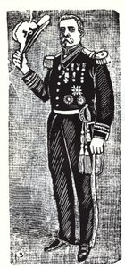 Portræt af Porfirio Diaz (1828-1915), præsident for Republikken Mexico. Xylografi af Jose Guadalupe Inn (1852-1913). af José Guadalupe Posada
