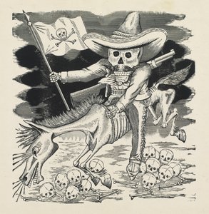 The Great Skull of Emiliano Zapata, ca. 1911-16, trykt 1930 (foto-relief radering med gravering) af José Guadalupe Posada