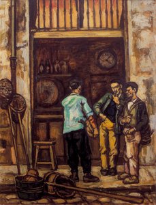 Værtshuset i Santander (Spanien) 1944-1945 (olie på lærred) af Jose Gutierrez Solana