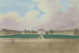 Den nye cigarfabrik i Meisic, fra "The Flebus Album of Views In and Around Manila", ca. 1845