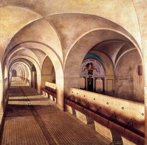 Staldene på slottet San Fernando de Figuieres, belejret af franskmændene i 1809, under den spanske uafhængighedskrig (1808-1814), døren til venstre er døren til Mariano Alvarez de Castros fængsel (1749-1810) , officer og militærguvernør i G af Jose Lafita y Blanco
