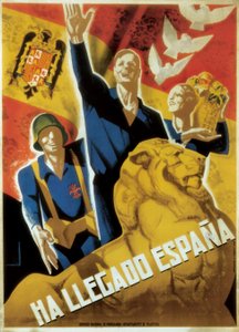 Spansk borgerkrig (1936-1939): Spanien er ankommet, ca. 1936-39 (plakat) af Jose Morell