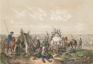 En scene fra uafhængighedskrigen i Ungarn i 1849, ca. 1849 af Josef Anton Strassgschwandtner
