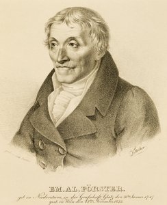 Portræt af Emanuel-Aloys Forster (1748-1823), komponist og lærer i kontrapunkt (litografi) af Josef Eduard Teltscher