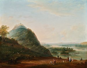 Høst foran Wien med udsigt over Klosterneuburg, Leopoldsberg, Bisamberg og Korneuburg af Josef Heideloff