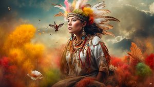 Dreamcore_dreamlike_scene-native american_04 af Josef Johann Michel