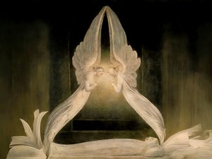 JJM-recreate_Blake-W_Christ i graven bevogtet af engle af Josef Johann Michel