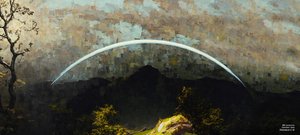 JJM genskaber Friedrich-C-D: Bjerglandskab med regnbue (panorama)