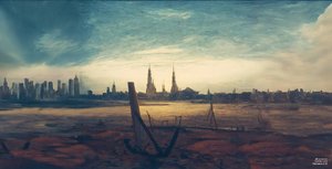 JJM genskaber Friedrich-C-D: City at moonrise (højhuse)