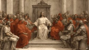 Jesus_Pilatus på dommersædet_01 af Josef Johann Michel