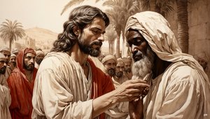 Jesus helbreder den blinde tigger_01 af Josef Johann Michel