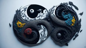 encaustic Feng Shui koncept af YIN OG YANG _04