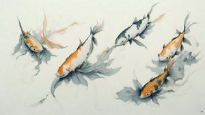 blækmaleri: Koi karpefisk_01