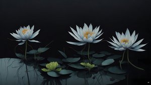 blækmaleri: waterlili-black_04