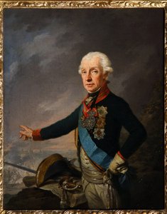 Portræt af marskal generalissimo prins Alexander Suvorov (1729-1800). (Portræt af feltmarskal Generalissimo Prins A. Suvorov). Maleri af Josef Kreuzinger (1757-1829), olie på lærred af Josef Kreuzinger