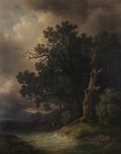tordenvejr landskab af Josef Kriehuber