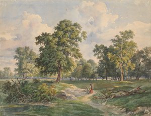 Stort parklandskab, Laxenburg af Josef Kriehuber