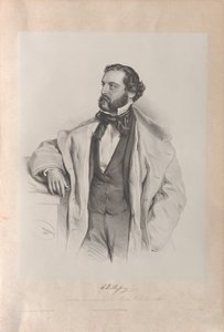 Portræt af operasangeren Achille De Bassini 1819-1881, 1854.