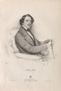 Portræt af operasangeren Filippo Colini 1811-1863, 1847. af Josef Kriehuber
