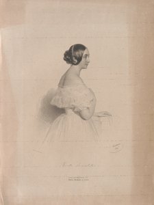 Portræt af operasangerinden Marietta Brambilla 1807-1875, 1839. af Josef Kriehuber