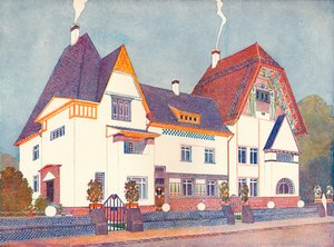 Hus i Darmstadt, designet af professor Joseph Olbrich, c1900 1901-1902 af Josef Maria Olbrich