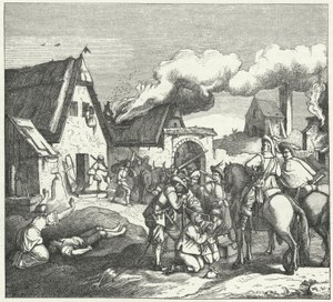 Kejserlige tropper plyndrer og plyndrer efter slaget ved Nördlingen, 1634