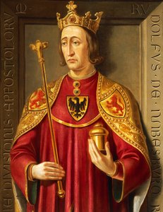 Portræt af Rudolf von Habsburg (1218-91), maleri af Josef Kiss og Friedrich Mayrhofer, detalje