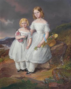 Portrætter af Franziska Comtesse Kolowrat-Krakowsky 18351904 og Seraphine Comtesse..., 1841.