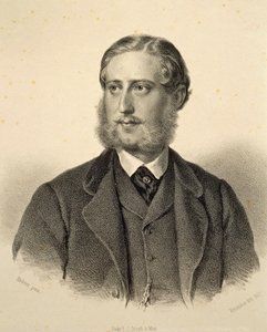 Portræt af Ferdinand Bonaventura, Prins Kinsky (1834-1904). Stik af Josef Kriehuber