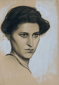 Ung kvinde ansigt til ansigt af Josef Wawra