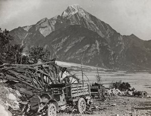 Album "Min verdenskrig - minder om den sydvestlige front i Kärnten, Italien, Trentino-Alto Adige) 31/03/1915-12/11/ 1918 - Josef Zohles Vienna ": ved floden Tagliamento (f. af Josef Zohles