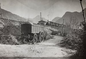 Album "Min verdenskrig - minder om den sydvestlige front i Kärnten, Italien, Trentino-Alto Adige) 31/03/1915-12/11/ 1918 - Josef Zohles Wien ": jernbane Tolmezzo (s/h foto) af Josef Zohles