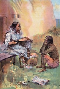 Robinson Crusoe: Jeg underviser fredag (farve litho)