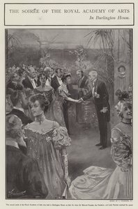 Soiree for Royal Academy of Arts i Burlington House, London (litografi) af Joseph (after) Finnemore