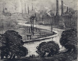 East London, The River Lea (litho)