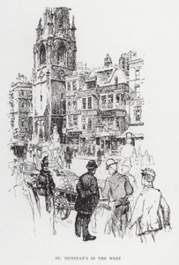 St Dunstans i Vesten (litho) af Joseph (after) Pennell