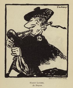 Harry Lauder, skotsk sanger og komiker (litho) af Joseph (after) Simpson
