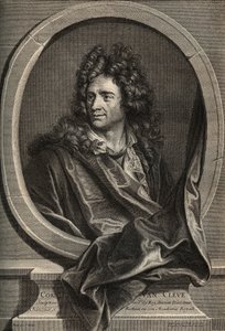 Portræt af Corneille Van Cleve fransk billedhugger (1645-1732) gravering af Poilly efter maleriet af Joseph Vivien af Joseph (after) Vivien