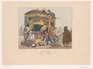Omnibus med passagerer bliver bestjålet Le courage à l