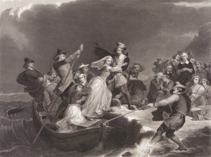 Pilgrimmene lander ved Plymouth Rock i 1620 af Joseph Andrews