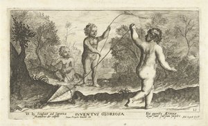 Børn, der flyver med drager Iuventus gloriosa (titel på objekt) af Joseph Antoine Cochet