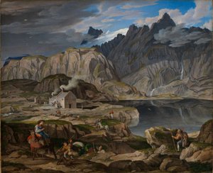 Hospicet på Grimselpasset af Joseph Anton Koch