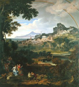 Tysk: Heroisk landskab med regnbue Heroisk landskab med regnbue af Joseph Anton Koch