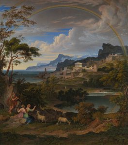 Heroisk landskab med regnbue, 1824.