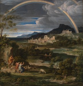 Heroisk landskab med regnbue af Joseph Anton Koch