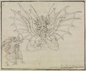 Lucifer (Dantes Inferno, Canto 34, vers 37) af Joseph Anton Koch