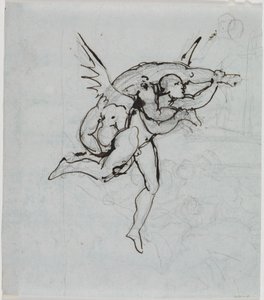 Studie af rådsherren fra Lucca, Dantes Inferno, sang 21, vers 34 af Joseph Anton Koch